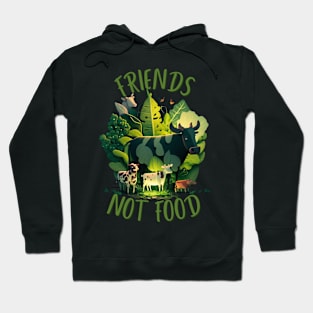 Friends, Not Food Vegan T-Shirt - Show Your Commitment to Animal Rights in Style Hoodie